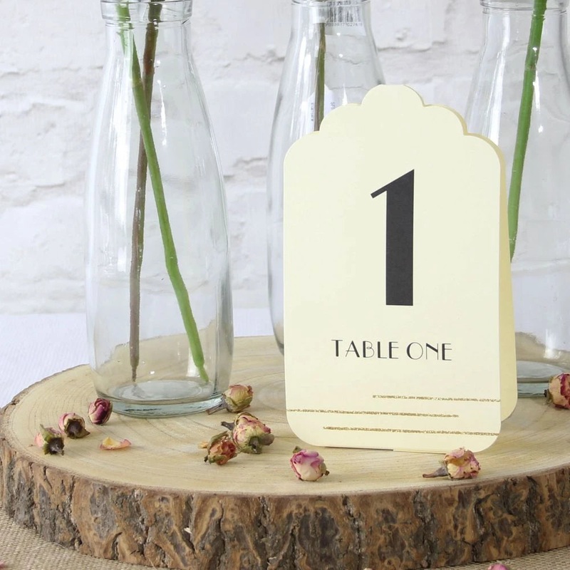 Table Number Cards - Ivory (Glitter)
