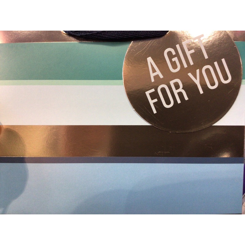 Birthday Gift Bag - Blue Stripes