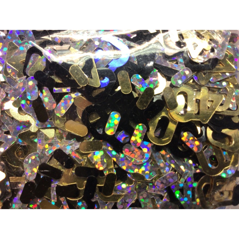 Black & Gold Birthday Age 40 Table Confetti