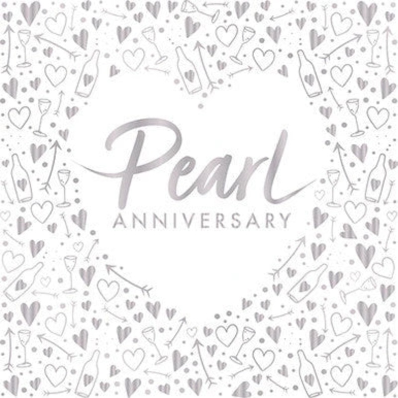 30th Pearl Anniversary Foil Stamped Napkins