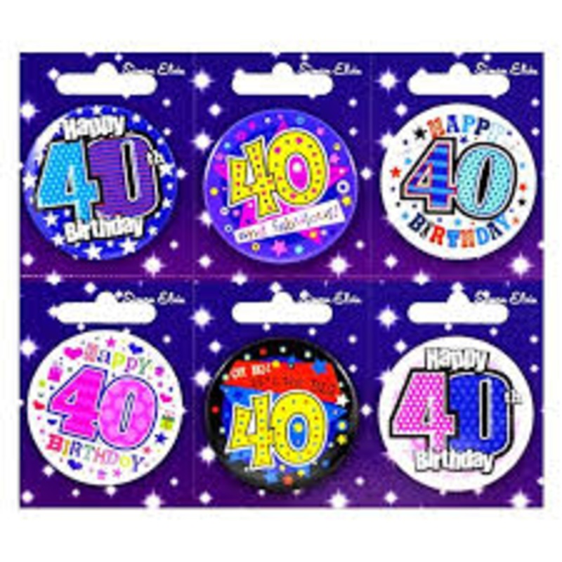Age 40 birthday badges