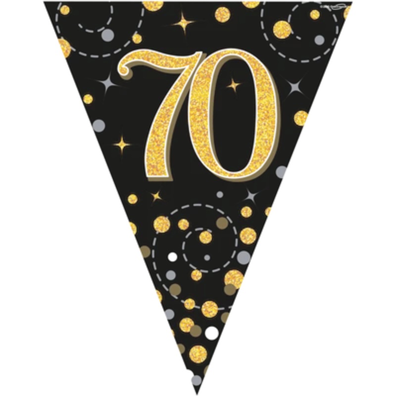Age 70 Bunting - Black/Gold