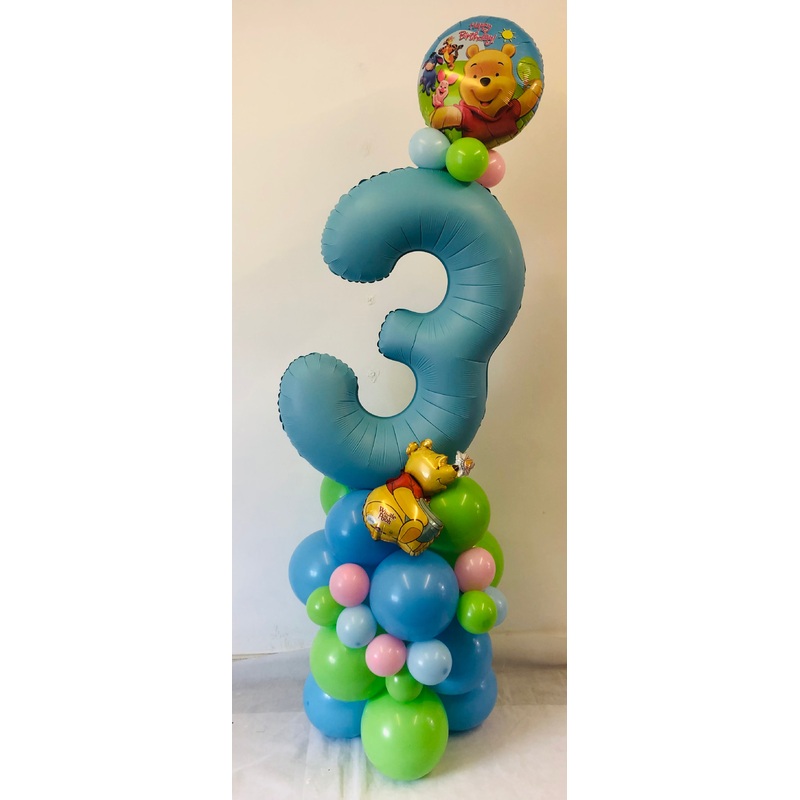 Age Themed Balloon Column - Winnie The Pooh