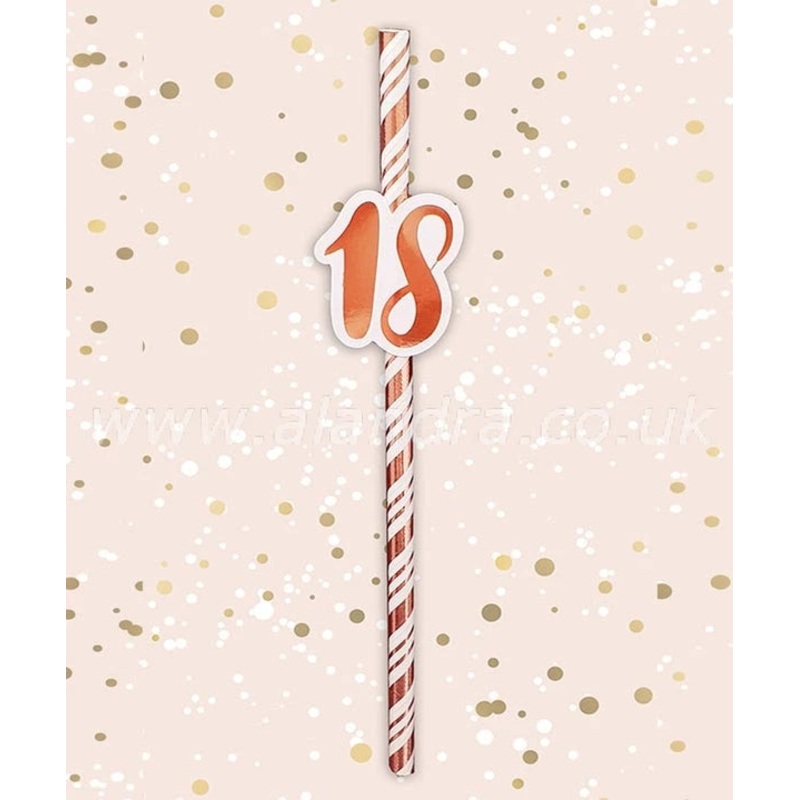 Birthday Paper Straws - Age 18