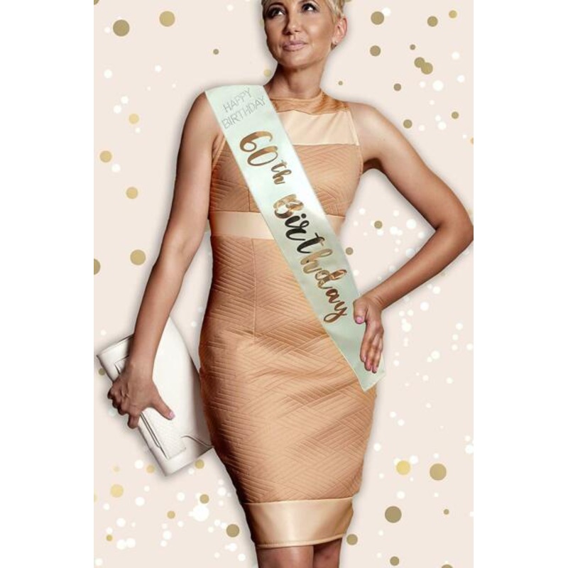 Birthday Sash - Age 60 - Rose Gold