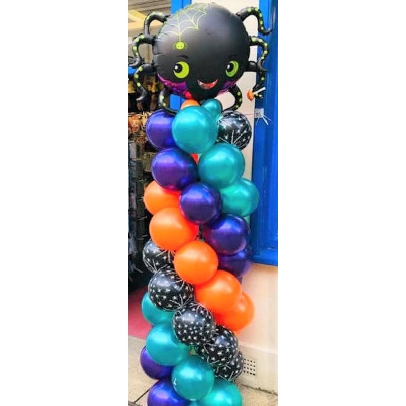 Large Halloween Balloon Pillar - Spider Theme