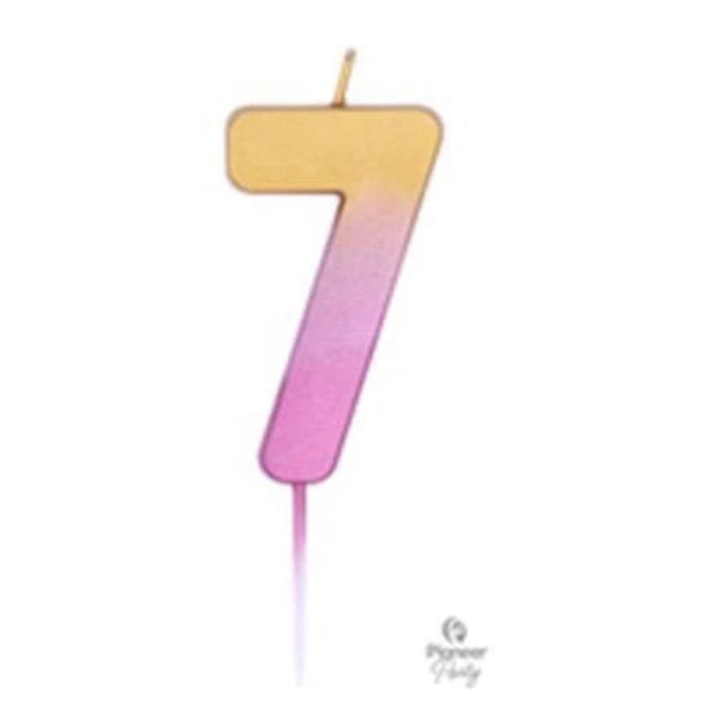Ombre Wax Number 7 Candle - Rose Gold