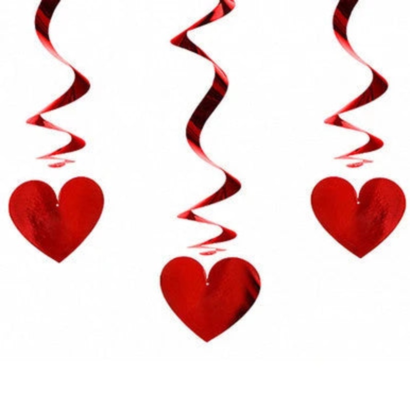 Red Heart Swirl Decs (3pk)
