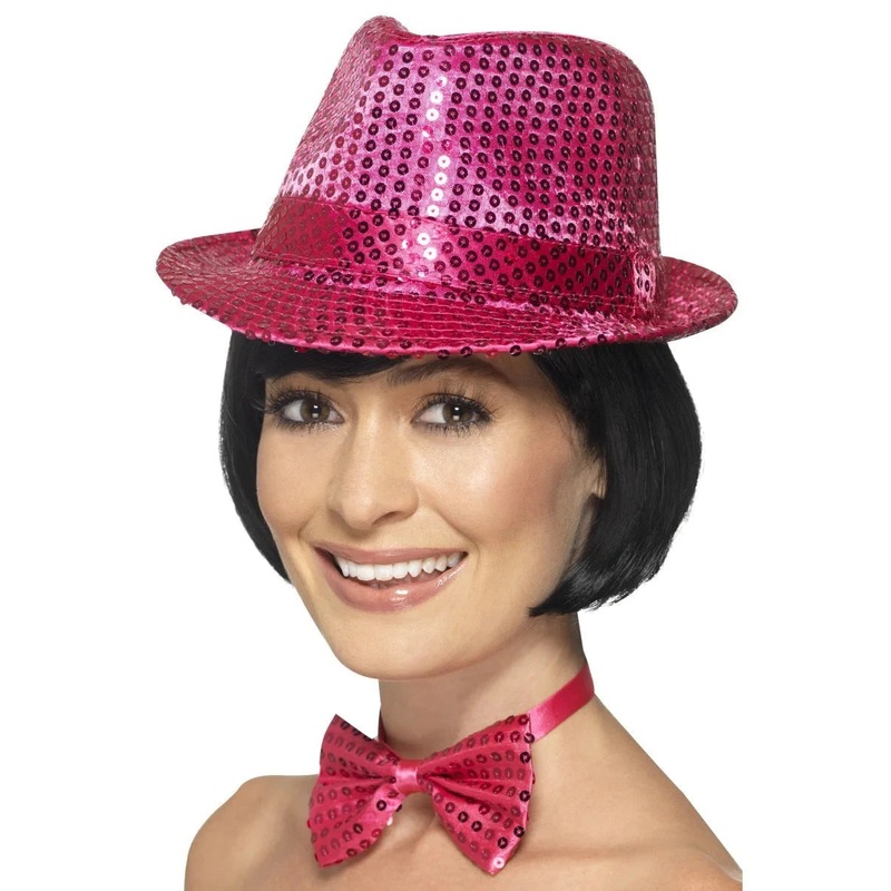 Sequin Trilby Hat - Pink