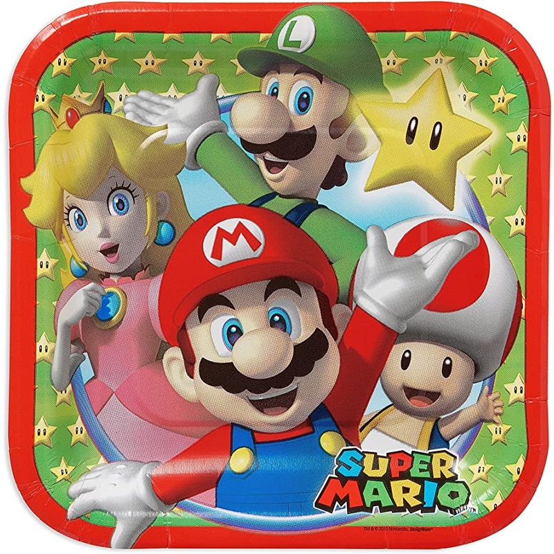 Super Mario Square Party Plates