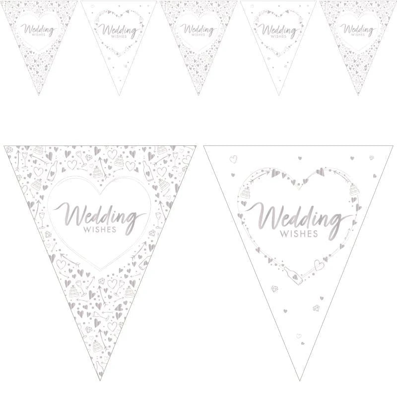 Wedding Wishes Bunting - Hearts
