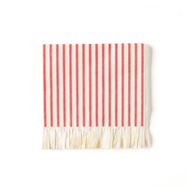 Believe Striped Cocktail Christmas Napkin