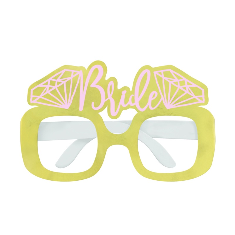Diamond Bachelorette Gold Party Glasses