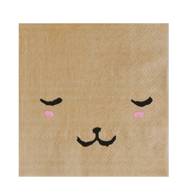 Modern Camp Bear Face Napkins 5"