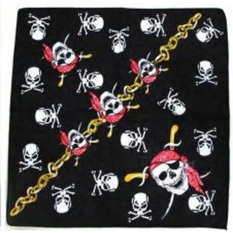 Pirate Bandana - Black Skulls