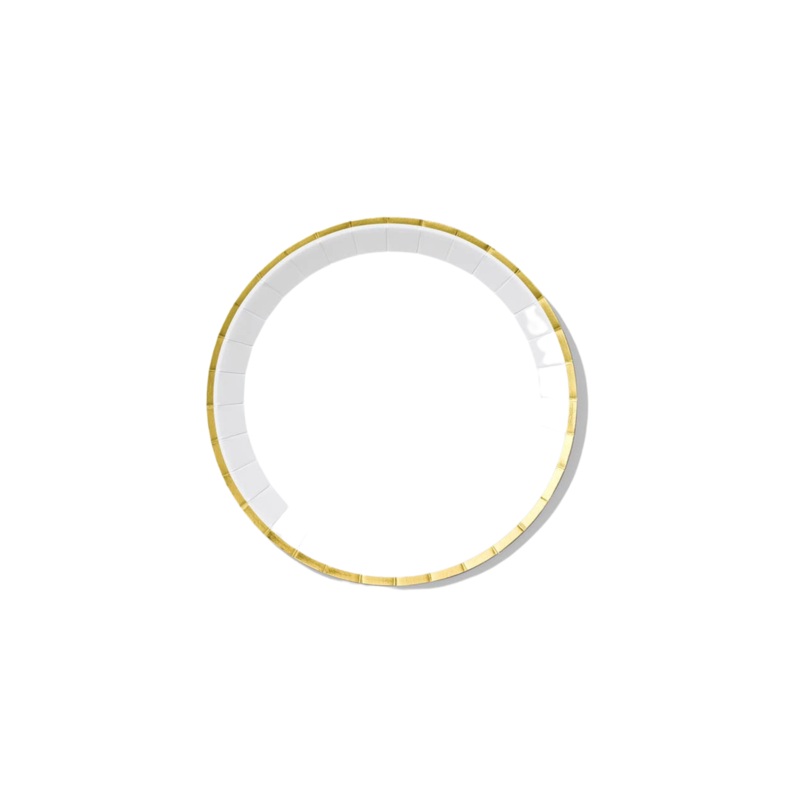 White and Gold Small Paper Party Plates (10 per Pack)