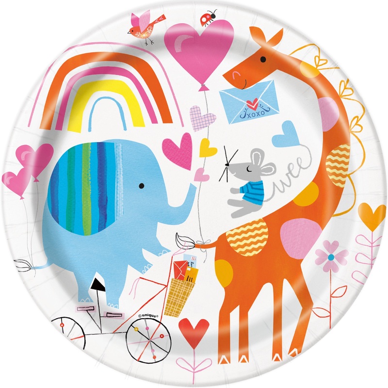 Zoo Baby Shower Dinner Plate 9"