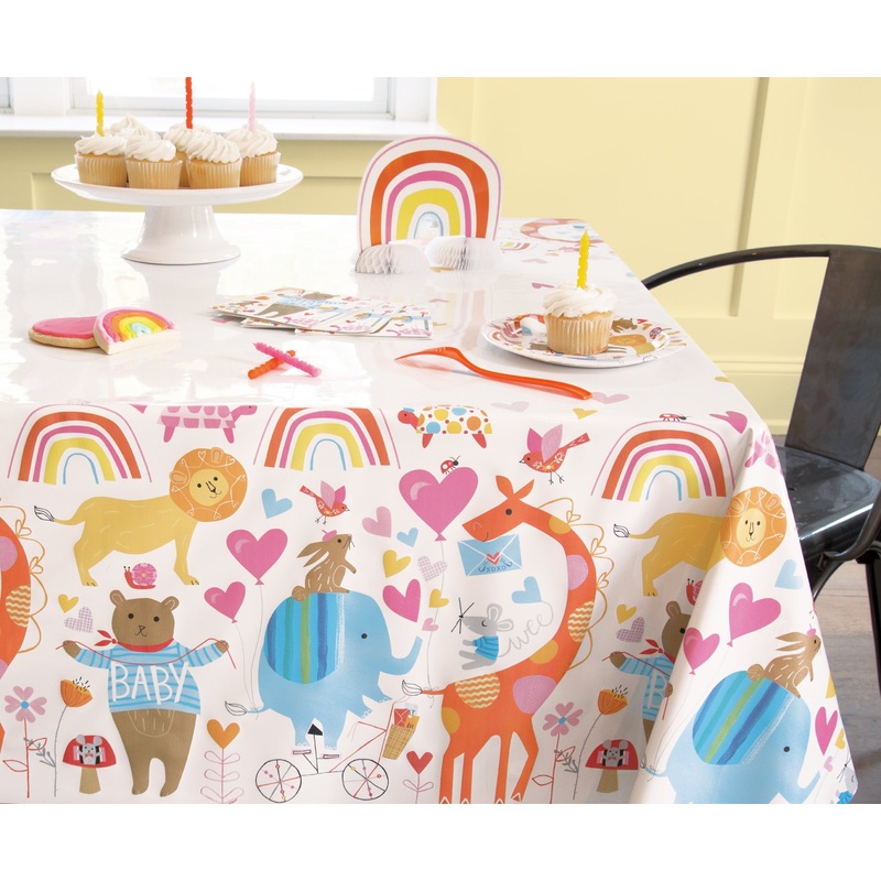 Zoo Baby Shower Tablecloth 54" x 84"