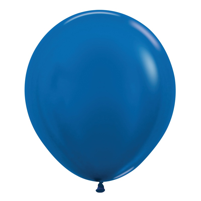 18 inch Sempertex Metallic Blue Latex Balloons 25ct