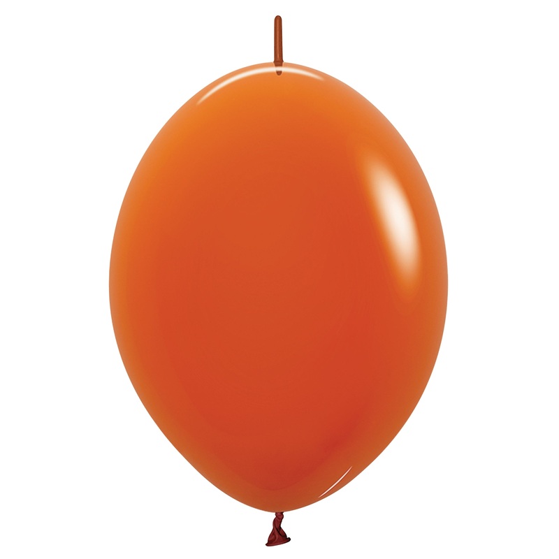 6 inch Sempertex Deluxe Sunset Orange Link-O-Loon Latex Balloons 50ct