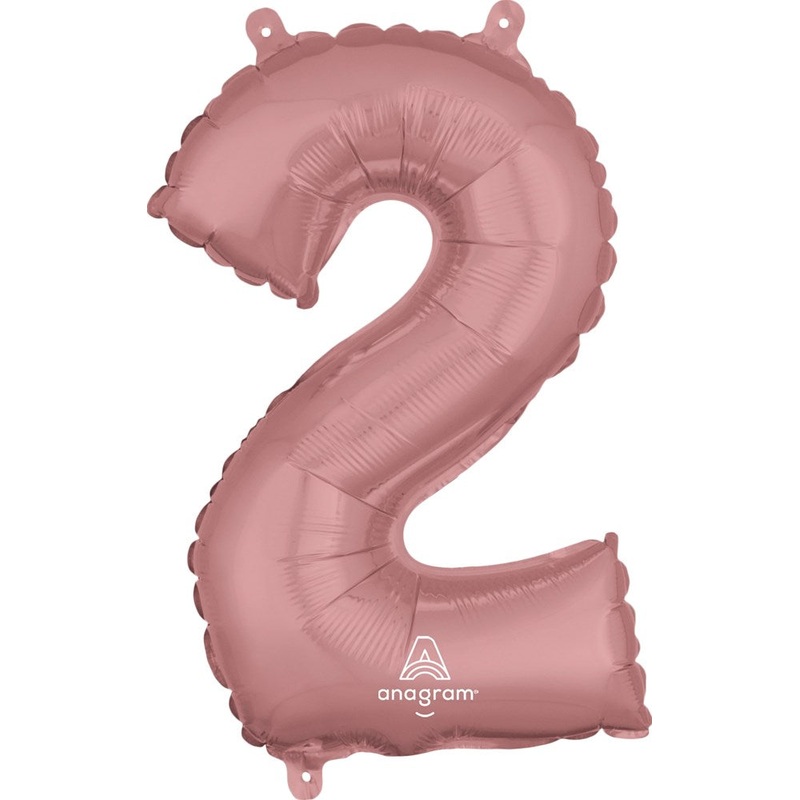 Anagram 16 inch Number 2 Rose Gold Foil Balloon 1ct