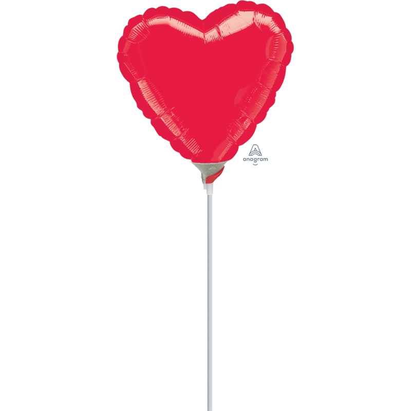 Anagram 9 inch Metallic Red Heart Foil Balloon 1ct