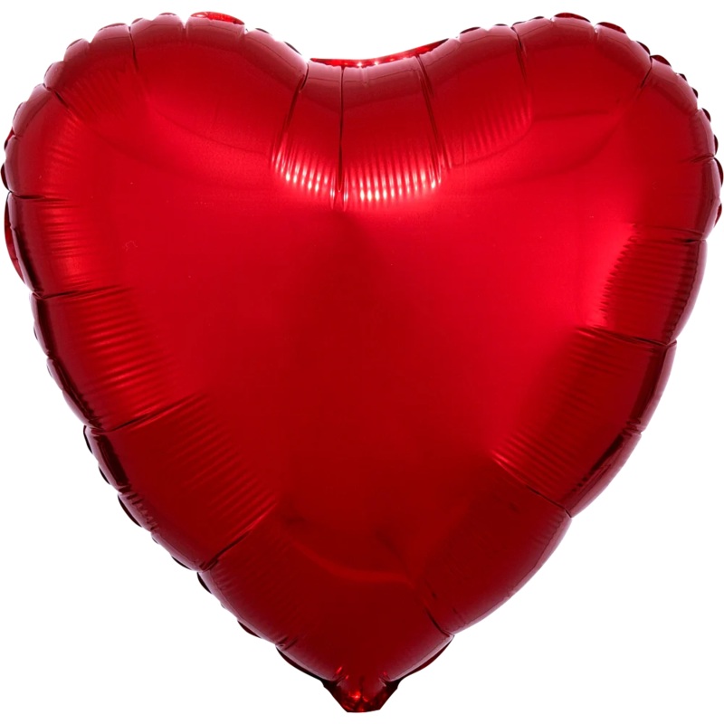 Anagram Metallic Red Heart Shape 17 inch Foil Balloon 1ct