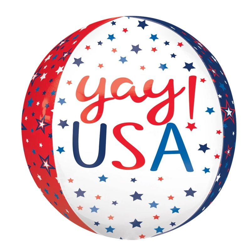 Anagram Orbz YAY USA 16 inch Foil Balloon 1ct