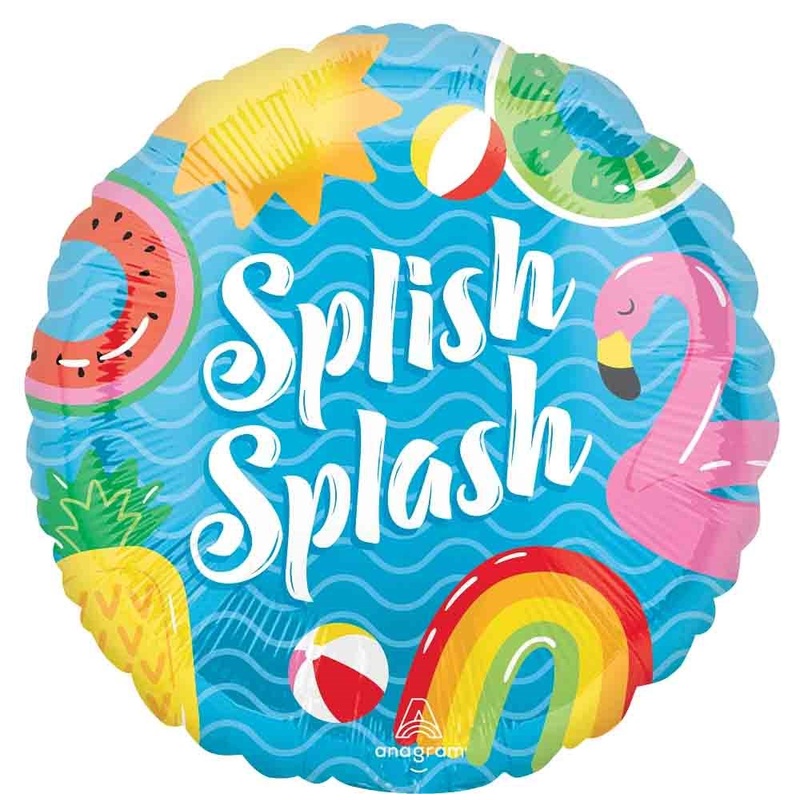 Anagram Pool Party Splash 17 inch Foil Balloon 1ct