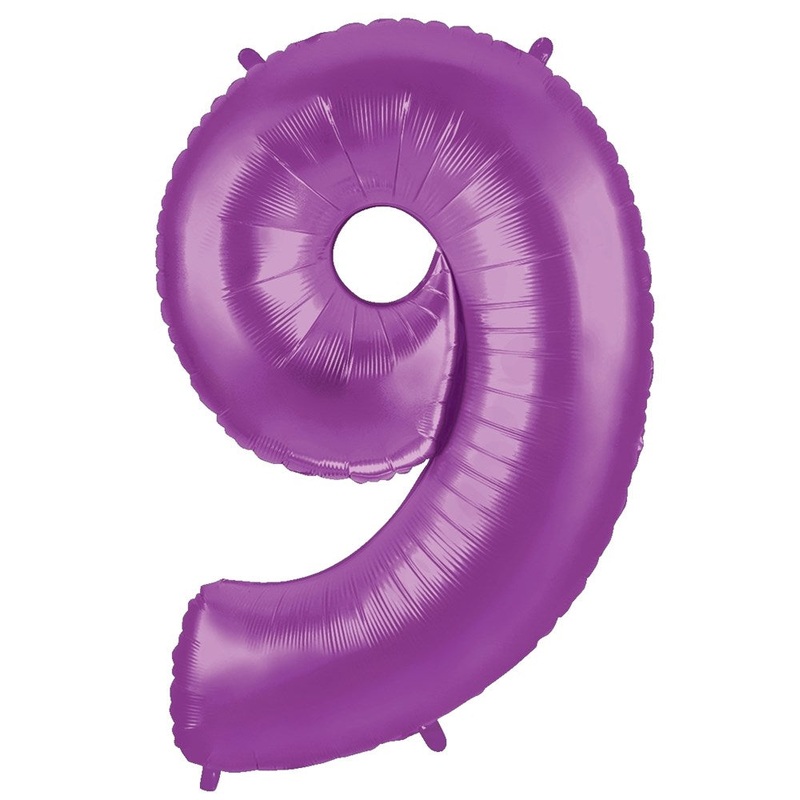 Betallic 9 Purple 34 inch Shaped Foil Balloon 1ct
