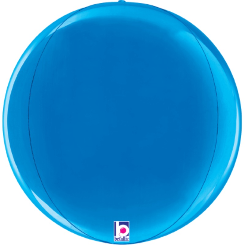Betallic Dimensionals Blue Globe 15 inch Multi-Sided Shaped Foil Balloon Packaged 1ct