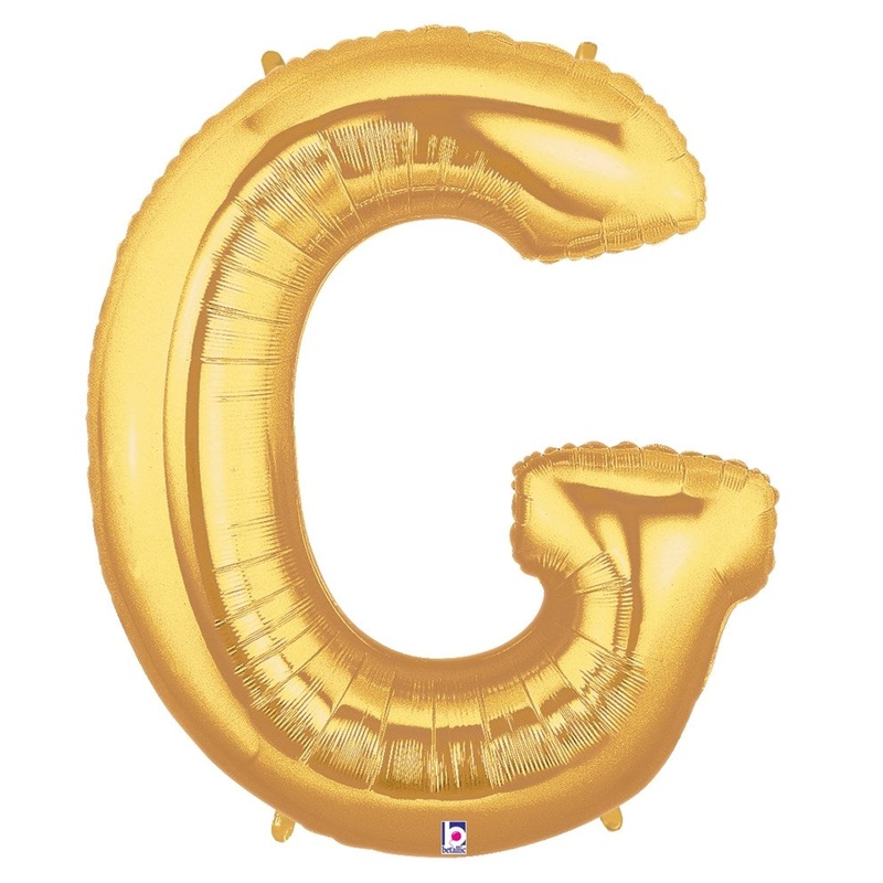 Betallic G Gold 34 inch Shaped Foil Balloon Polybagged 1ct