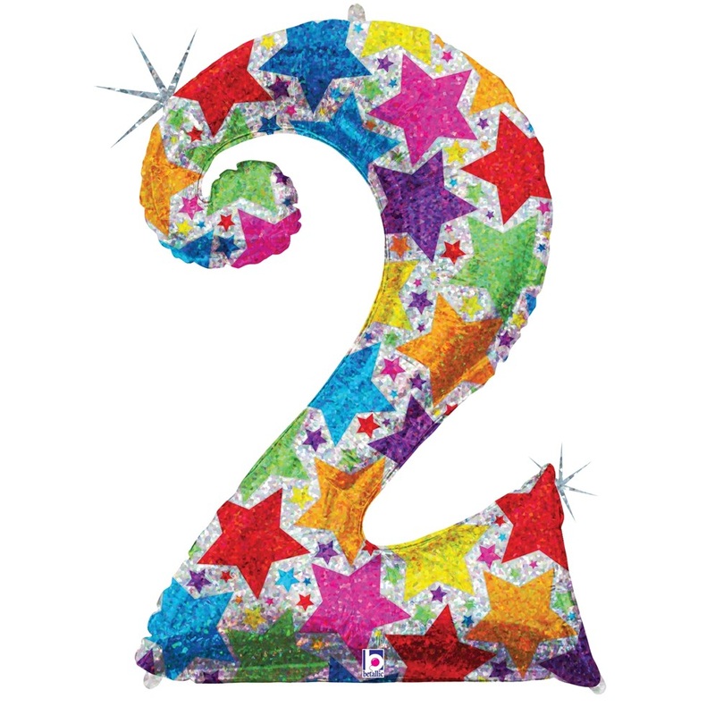 Betallic Number 2 34 inch Designer Shape Polybagged 1ct