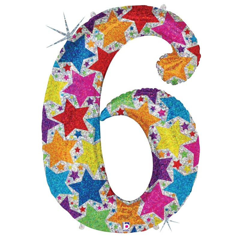 Betallic Number 6 34 inch Designer Shape Packaged 1ct