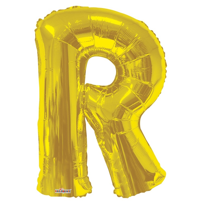 Jumbo Foil Letter Balloon 34in Gold - R