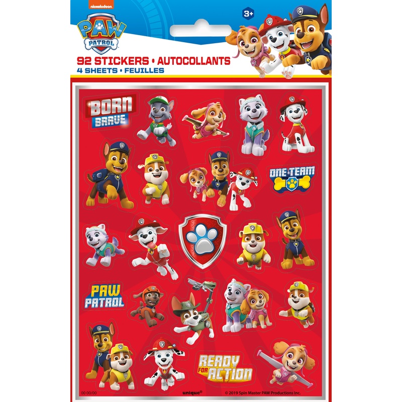 Paw Patrol Sticker Sheet 4ct