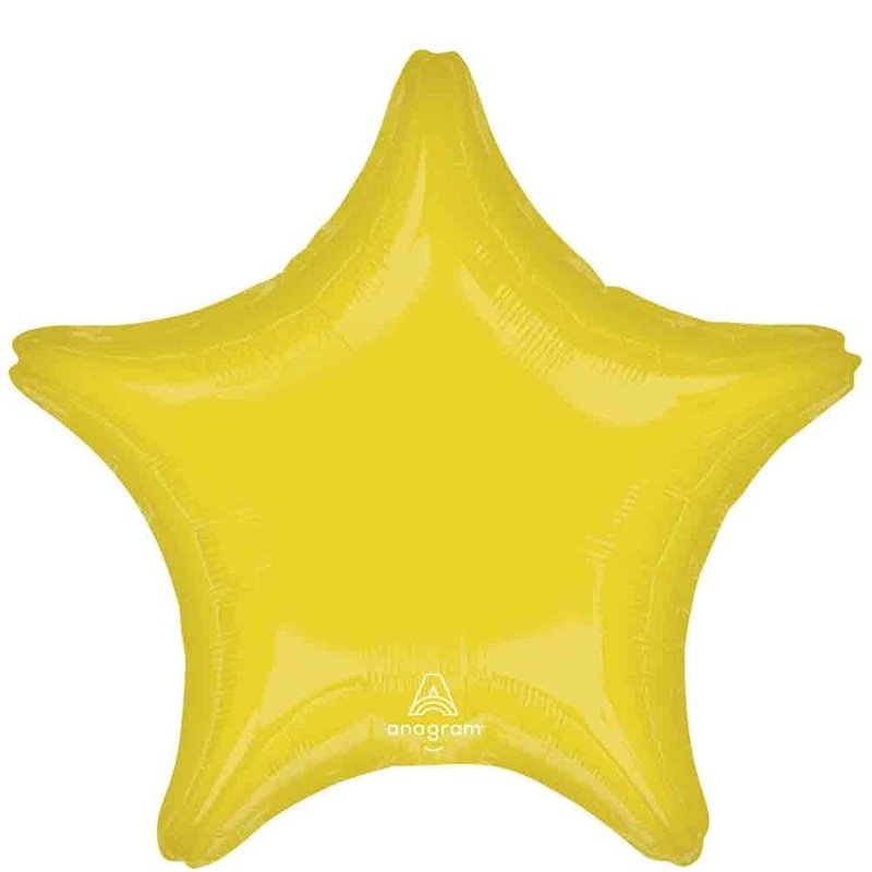 Anagram 17 inch Vibrant Yellow Star Foil Balloon 1ct