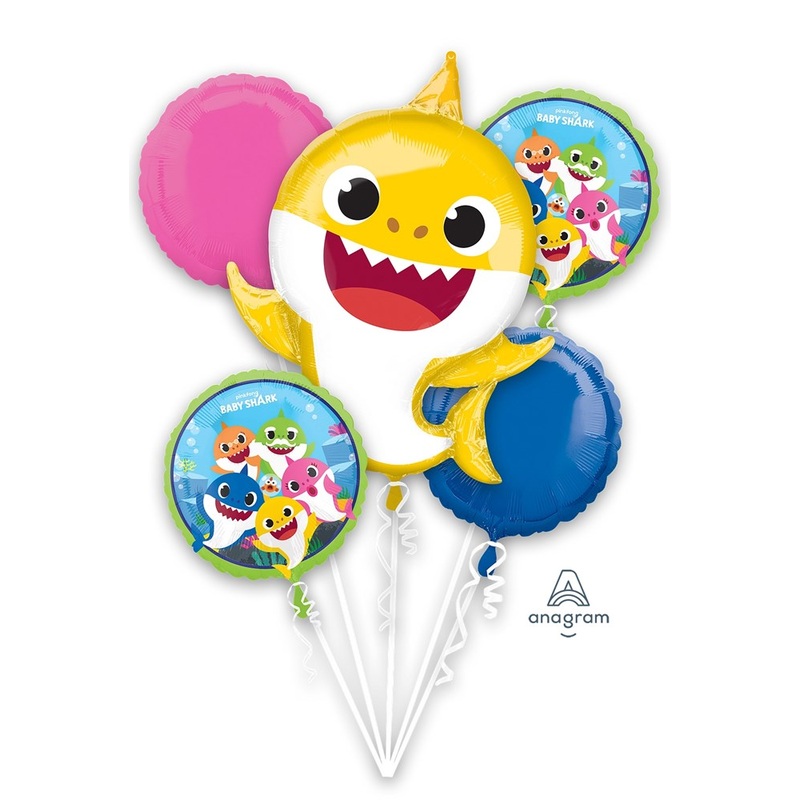 Anagram Baby Shark Foil Balloons Bouquet 5ct
