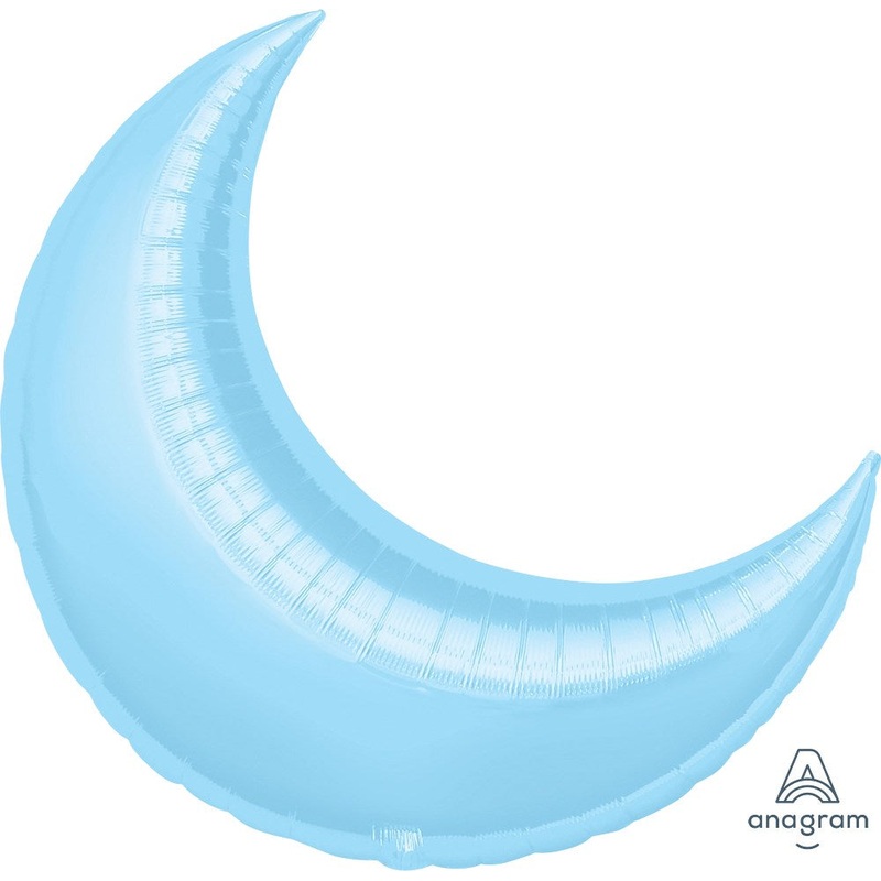 Anagram Pastel Blue Crescent Shape 26 inch Foil Balloon 1ct
