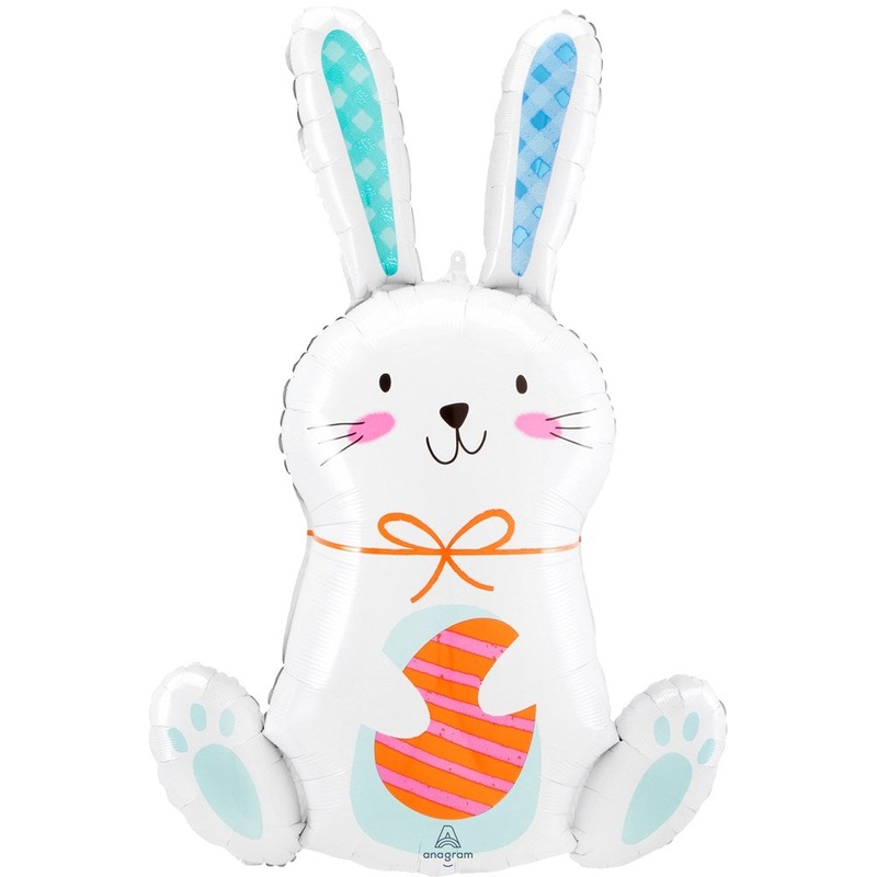 Anagram White Funny Bunny 33 inch Foil Balloon 1ct