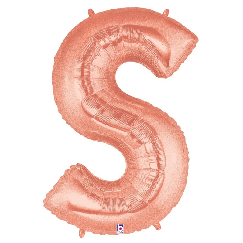 Betallic S Rose Gold 34 inch Shaped Foil Balloon Polybagged 1ct