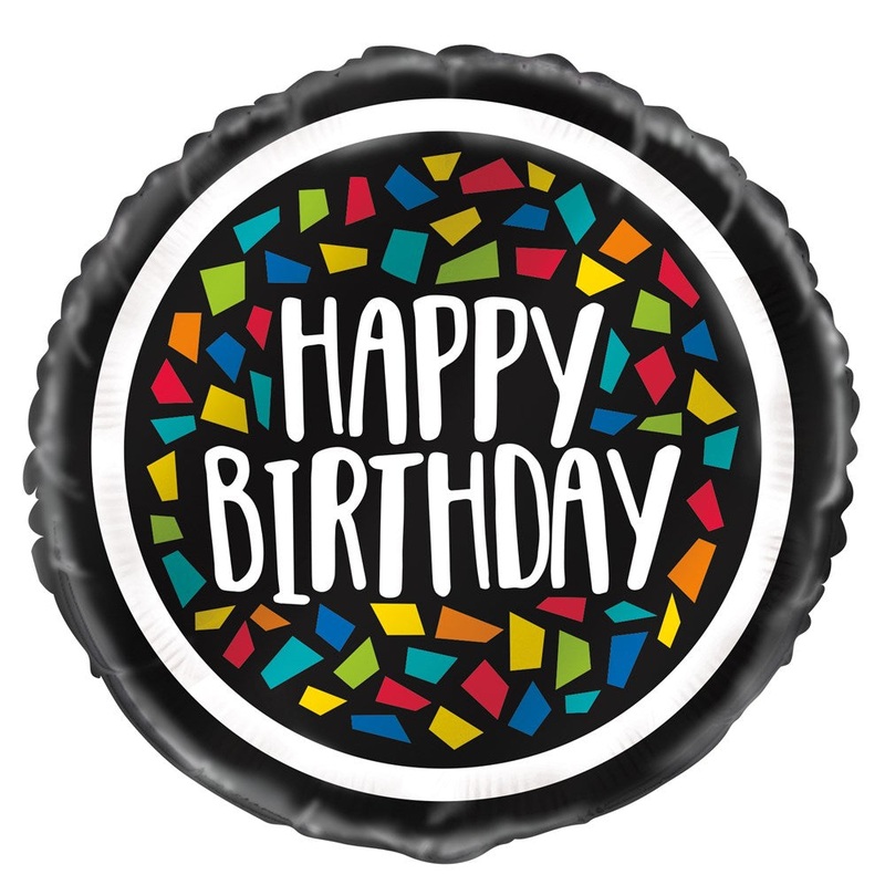 Clrfl Msc Birthday Foil Balloon 18in