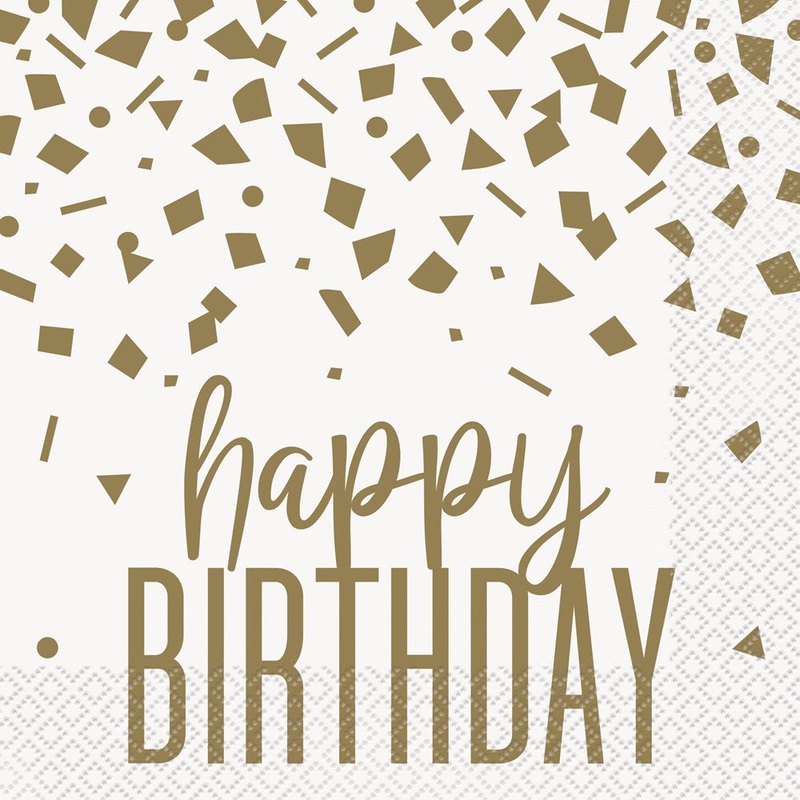 Confetti Gold Birthday Lunch Napkin 16ct