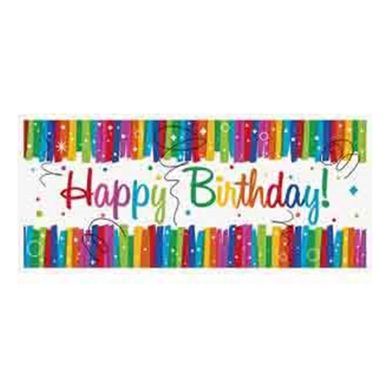 Rainbow Ribbon Birthday Wall Banner 60x2