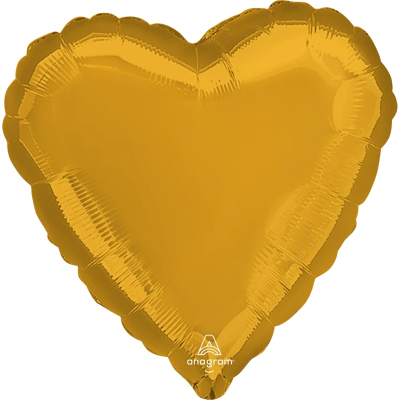 Anagram 28 inch Gold Heart Foil Balloon