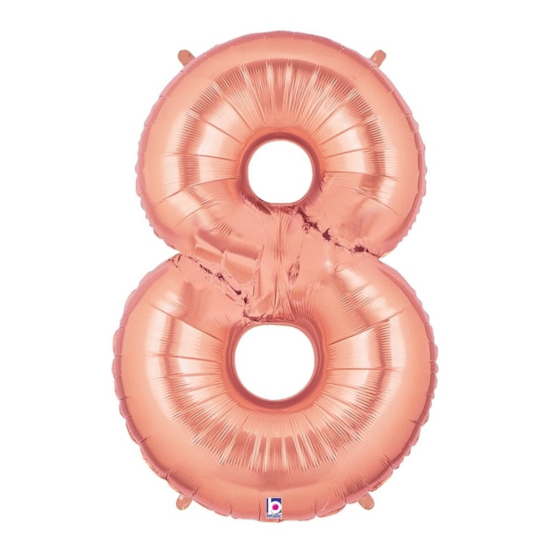 Betallic 8 Rose Gold 34 inch Shaped Foil Balloon Polybagged 1ct