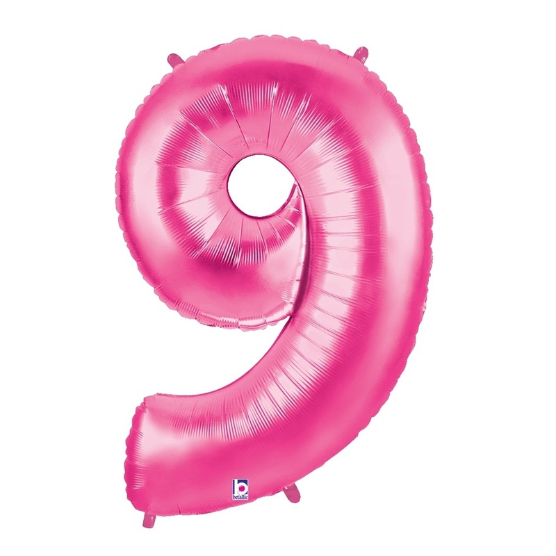 Betallic 9 Pink 34 inch Shaped Foil Balloon 1ct