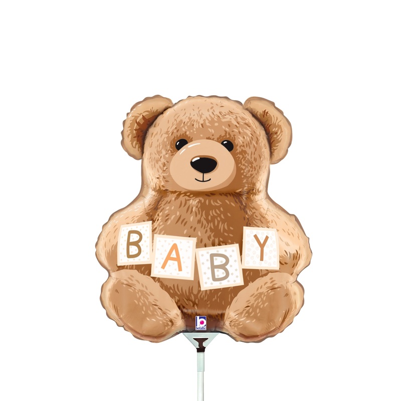 Betallic Baby Teddy Bear 14 inch Mini Air Foil Balloon 1ct