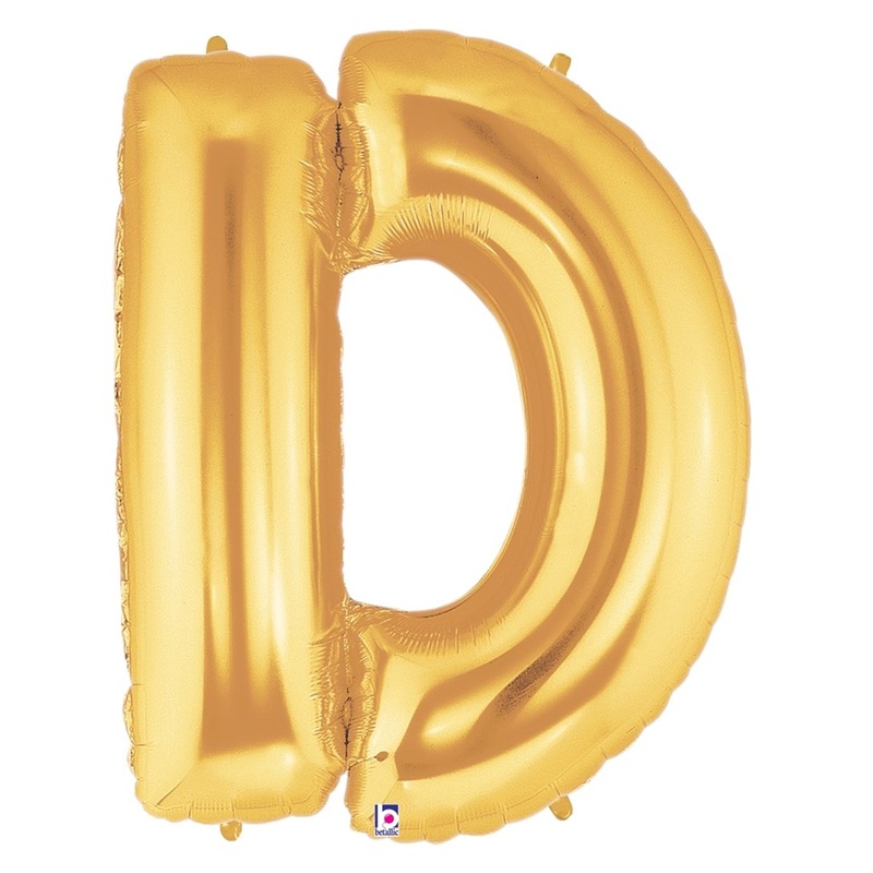 Betallic D Gold 34 inch Shaped Foil Balloon 1ct