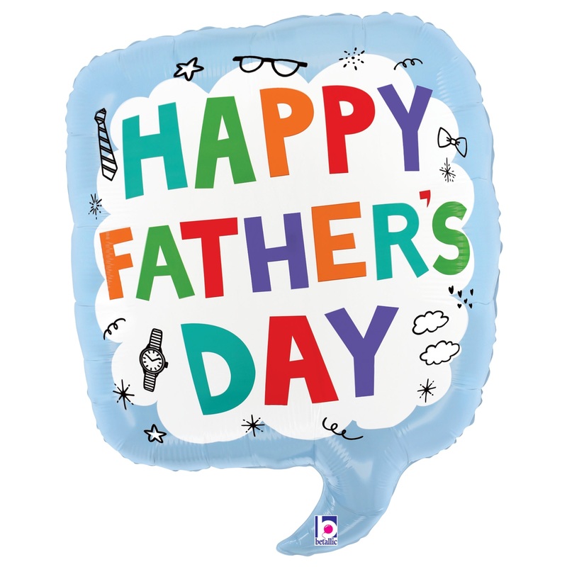 Betallic Father's Day Speech Bubble 23 inch Foil Shape Packaged  1ct